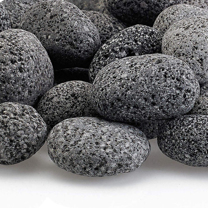 American Fire Glass Gray Lava Stone, 10 pounds, Small 1/2-1 Inch