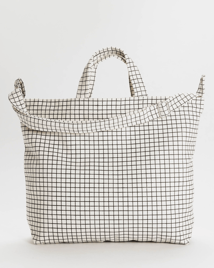 Natural Grid Custom Baggu Horizontal Zip Duck Bag - Corporate Gifts