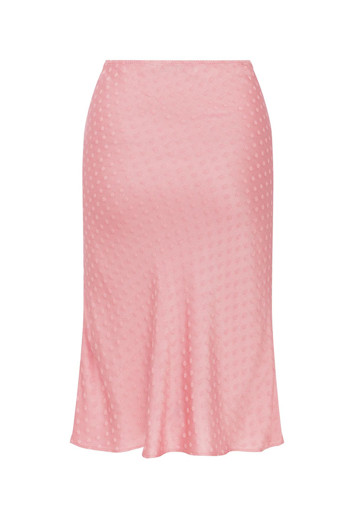 Bias Knee Skirt Jacquard Rosa
