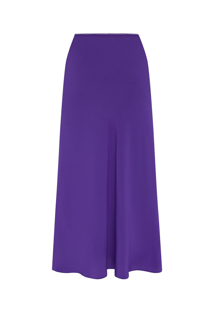 Bias Mid Skirt Viola Silk