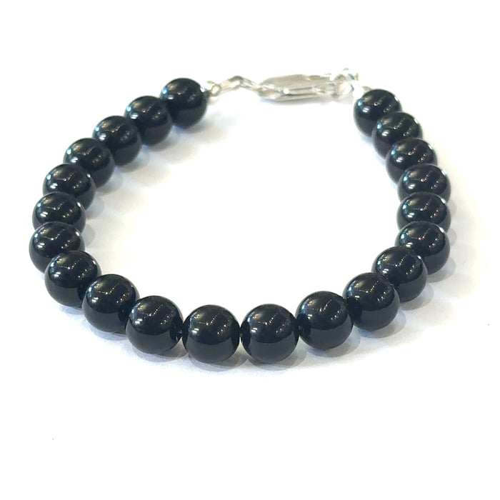 Black Onyx bracelet beaded gemstone bracelet, Jewelry