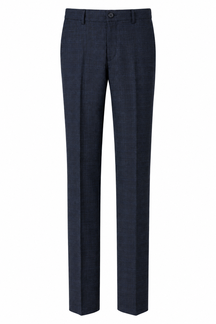 Boy's Flex Fashion Fancy Pants - Midnight Navy Windowpane