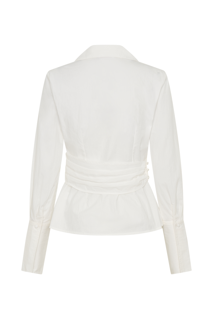 Eugenia Wrap Cotton Shirt - White