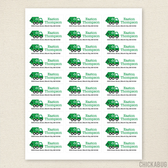 Garbage Truck Address Labels