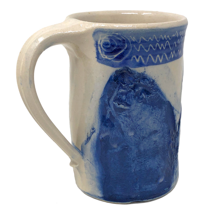 Holman Pottery Fossilware Island Fish Mug, Blue/Ivory