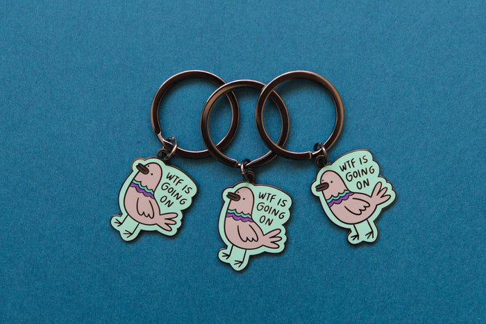 JaneLi.Co - WTF Pigeon Keychain