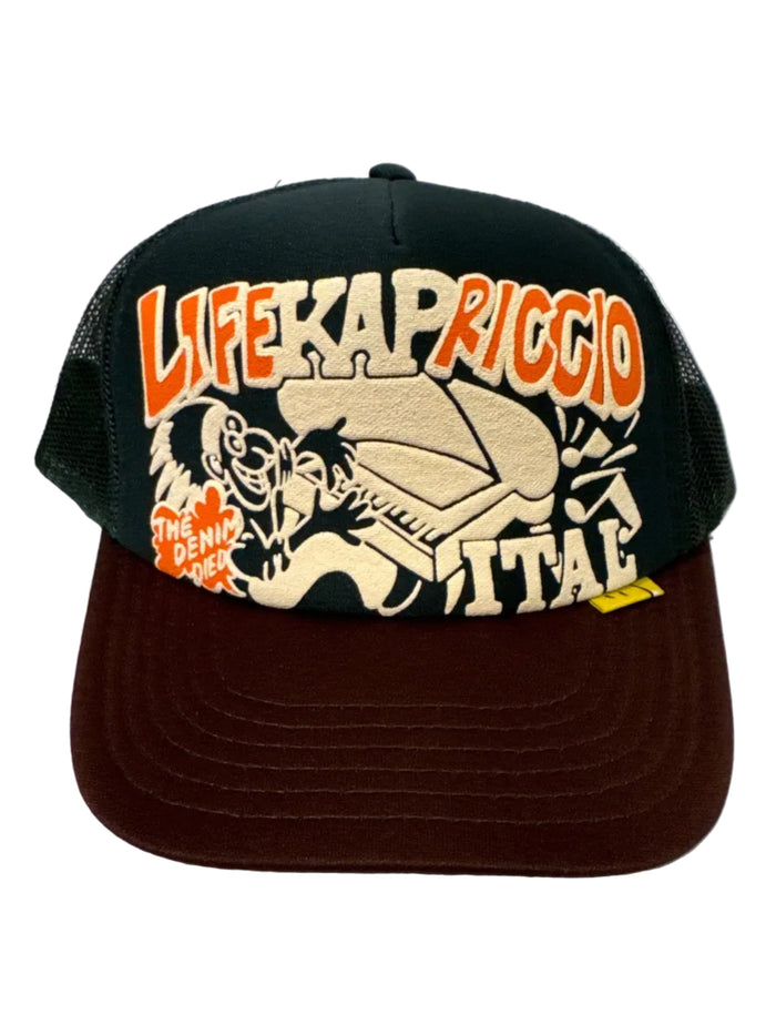Kapital LIFE KAPRICCIO Track Cap - Dark Green / Brown