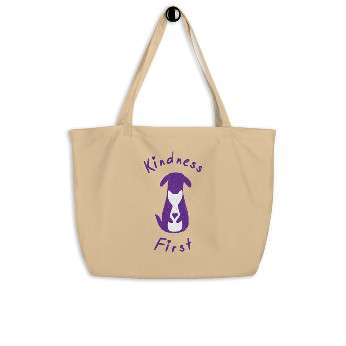 Kindness First - Large Organic Tote Bag