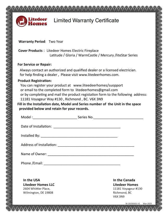 Litedeer Homes Extended Warranty Plan - 2 Year