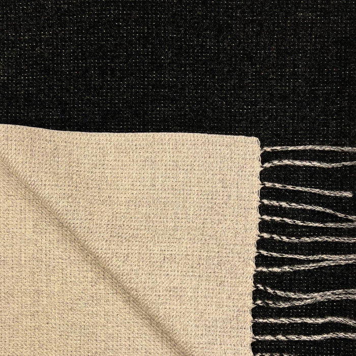 London Scarves - Reversible two tone coloured plain cashmere blend scarf: Oatmeal