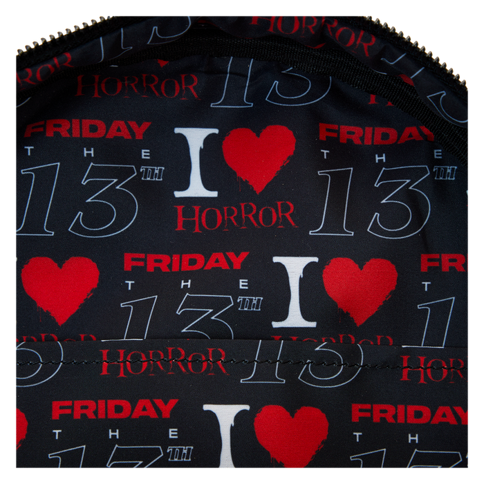 Loungefly Friday the 13th - Jason Mask I Heart Horror Mini Backpack