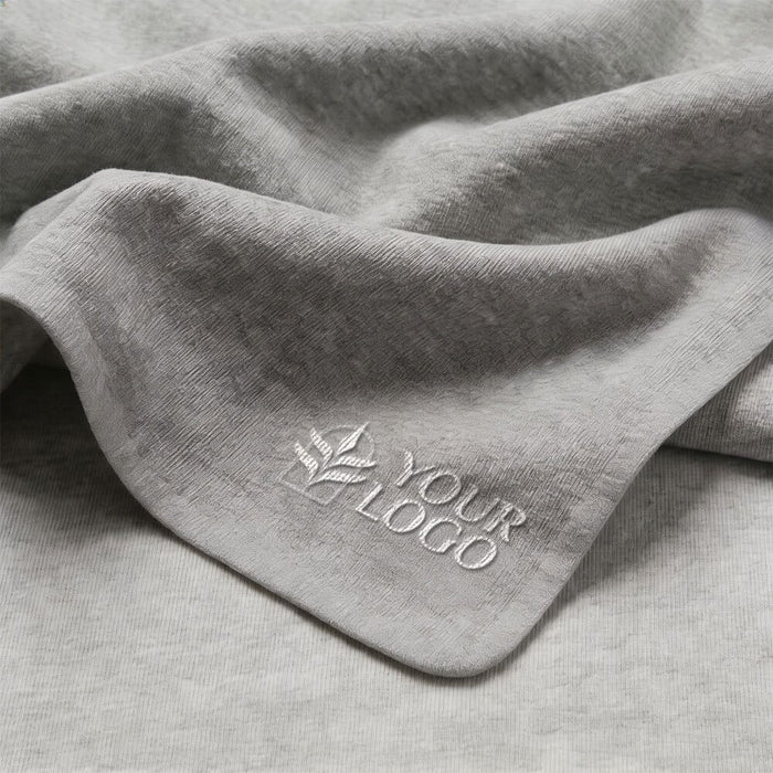 Heather Grey/Asphalt Grey Custom Marine Layer Lined Blanket - Corporate Gifts