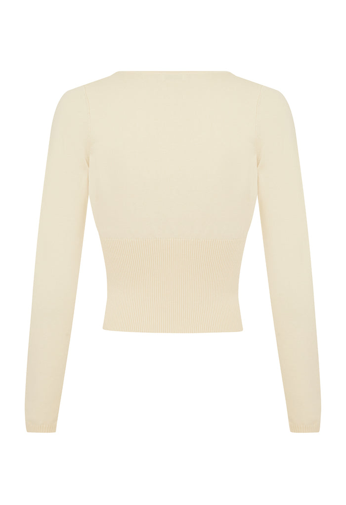 Mock Wrap Knit Top Avena