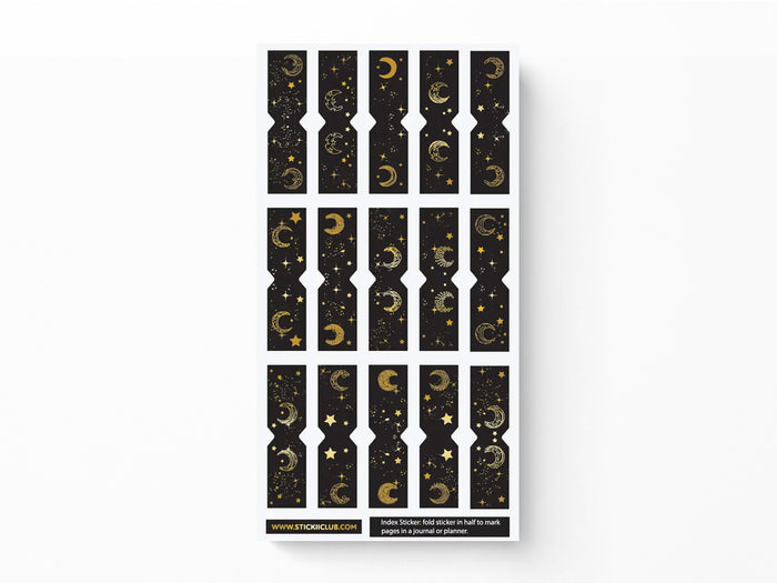 Moon and Star Tabs Sticker Sheet