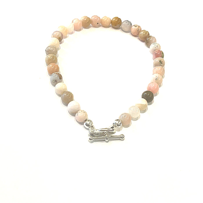 6.75'', 6mm pink opal gemstone beads