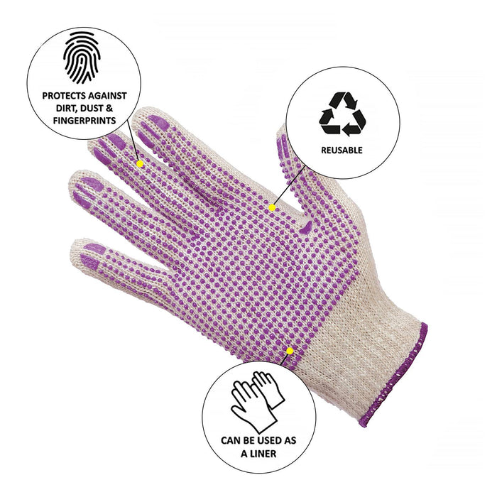 Proval Poly D Poly Cotton PVC Dots Glove