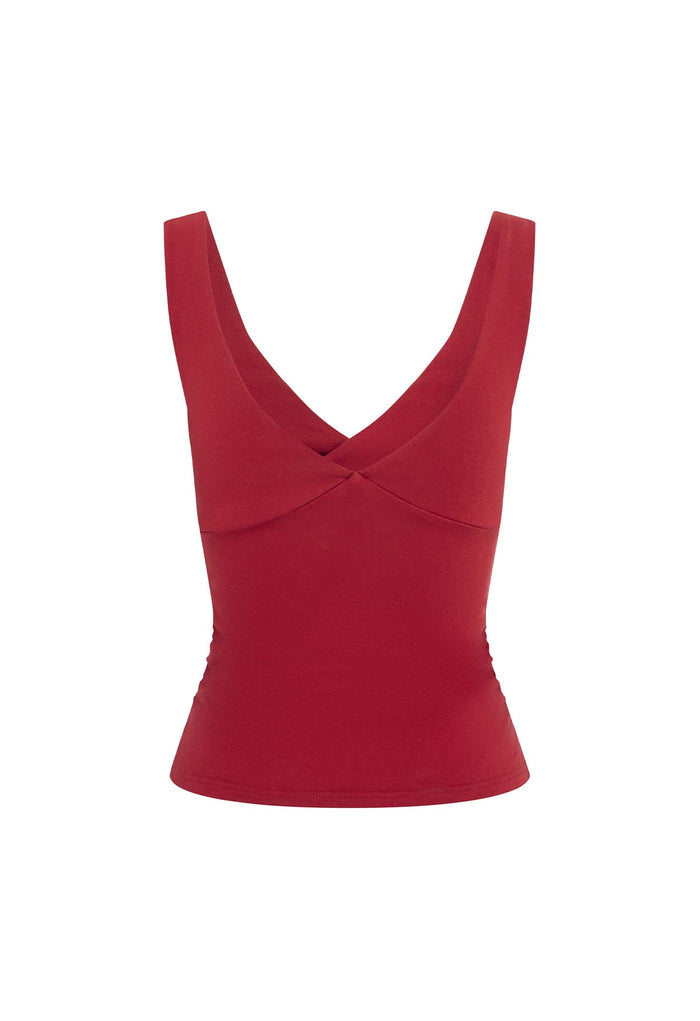 Ruched Plunge Top Rossa