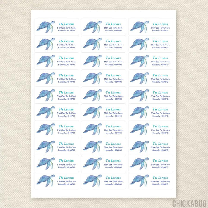 Sea Turtle Address Labels