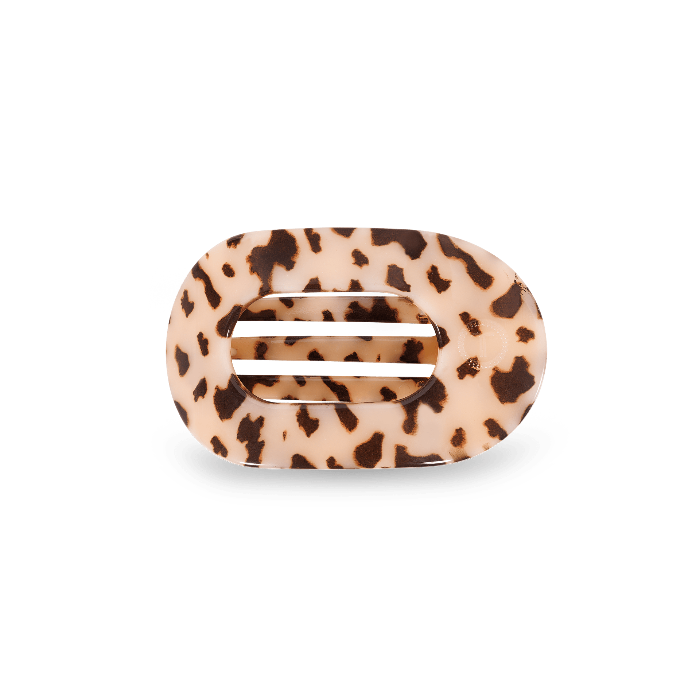 TELETIES Round Flat Hair Clip | Small | Blonde Tortoise