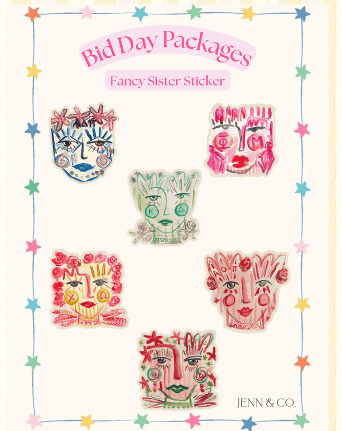 Over The Moon Greek Sorority Fancy Sister Decal