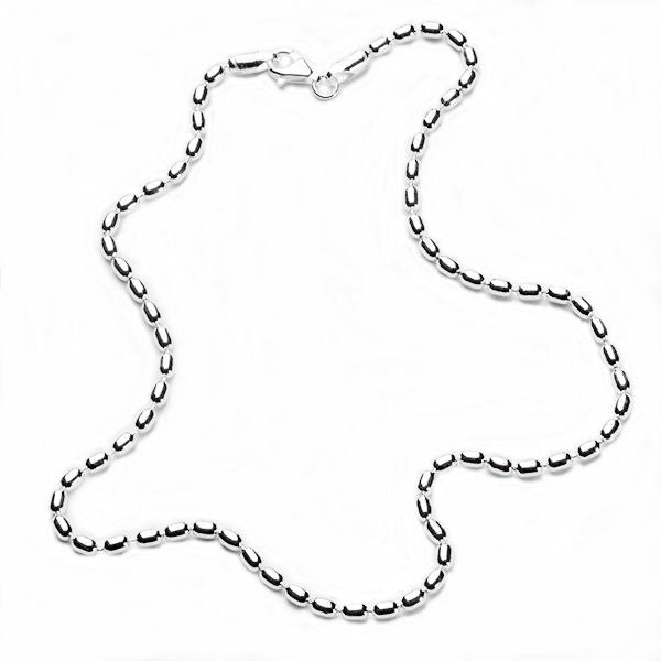Southern Gates Sterling Silver 3mm Rice Bead Chain