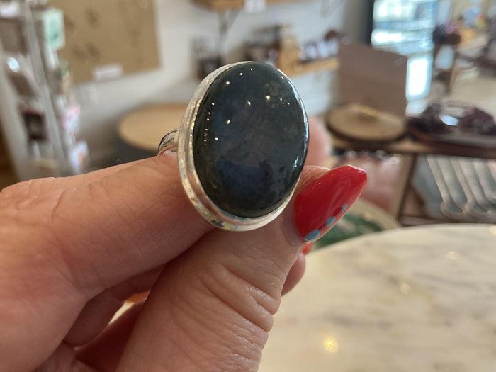 Sterling Silver Ring - Labradorite size 9
