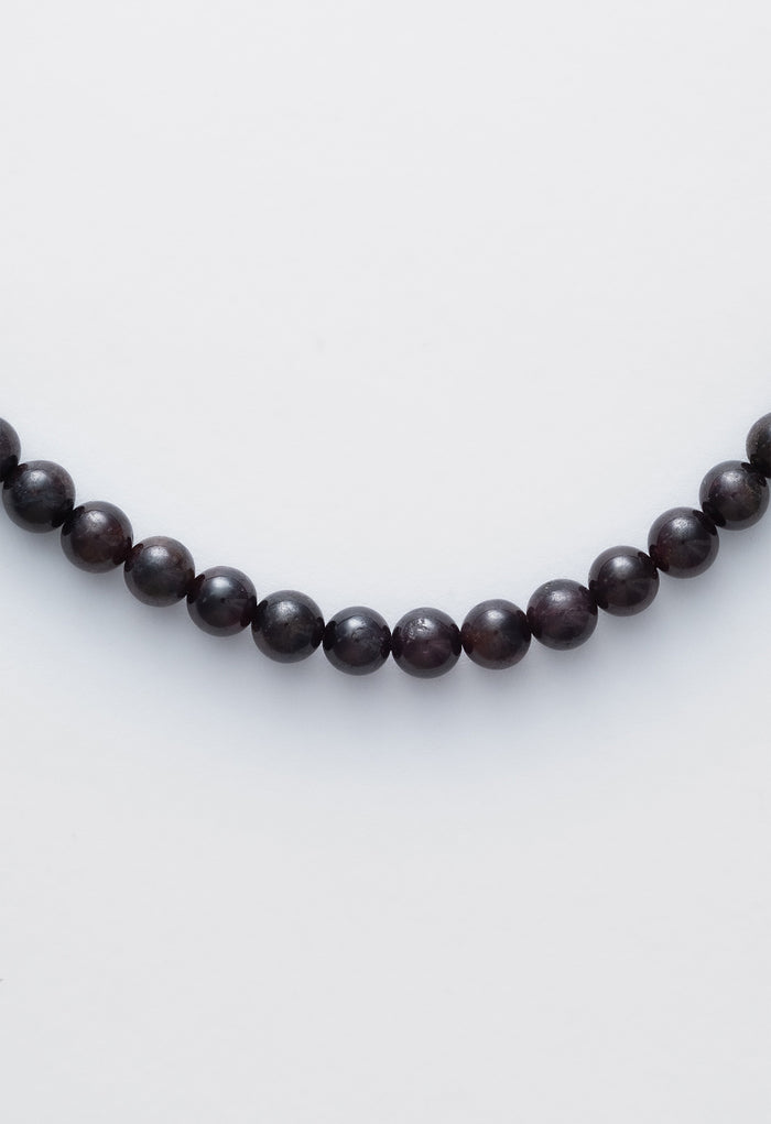 Sun Ray Necklace Garnet Silver 6mm