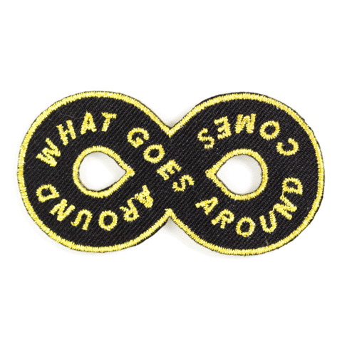 These Are Things - Karma Loop Embroidered Iron-On Patch: 2.5" wide