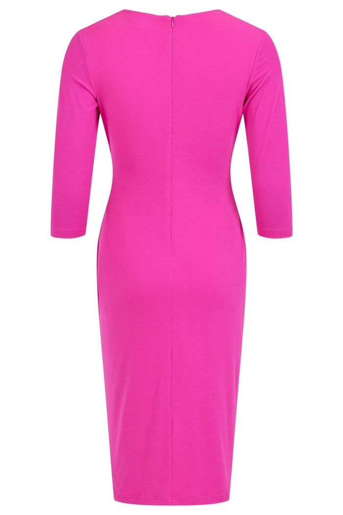 Tia 78336 709333 Cerise Pink Ruched Front Dress - Dotique