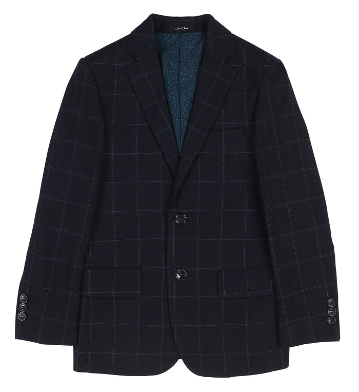 T.O. Boy's TR Fashion Checked Navy Suit