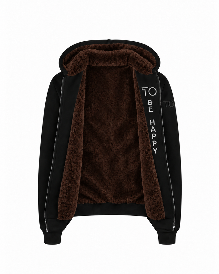 T.O. Collection Kid's Fully Lined Black Fur Hoodie - Brown