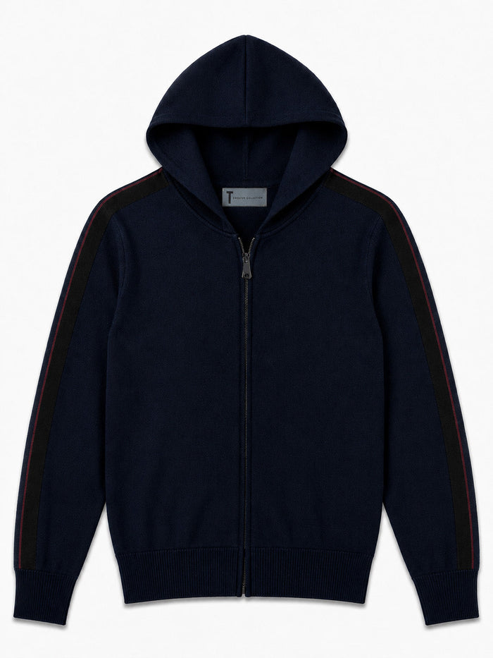 T.O. Collection Men Full Zip Knit Hooded Sweater