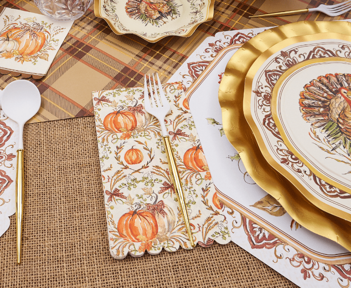 Sophistiplate Turkey & Gourds Guest Towels/20pk
