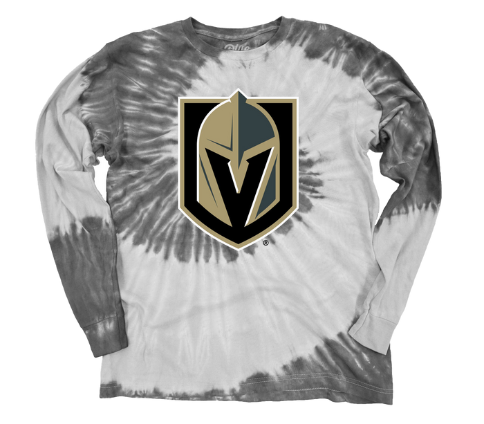 Vegas Golden Knights Gray Primary Tie-Dye Long Sleeve Tee