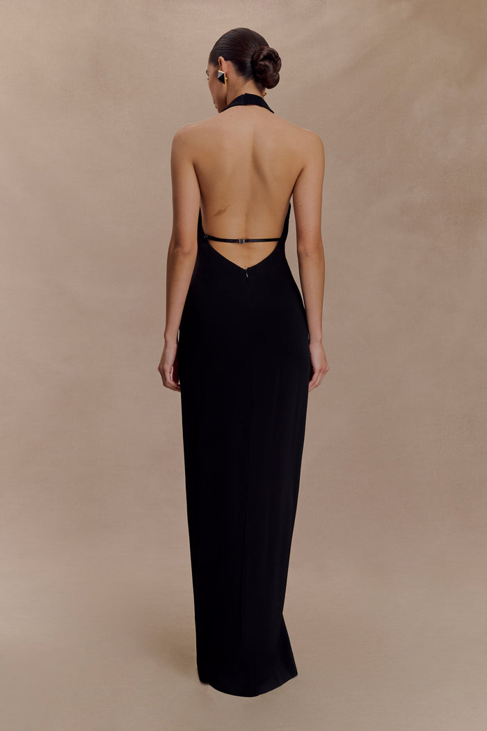 Vivianne Low Neck Maxi Dress - Black