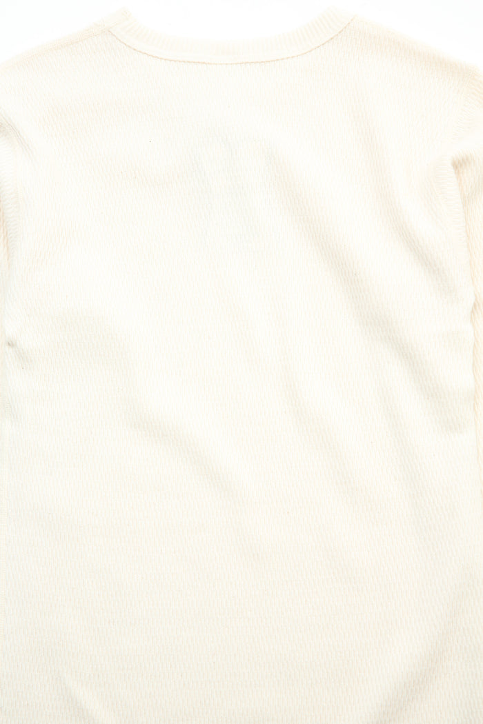 Warehouse & Co. Lot 5903 4-Needle Crew Neck Waffle Long Sleeve Tee - Natural