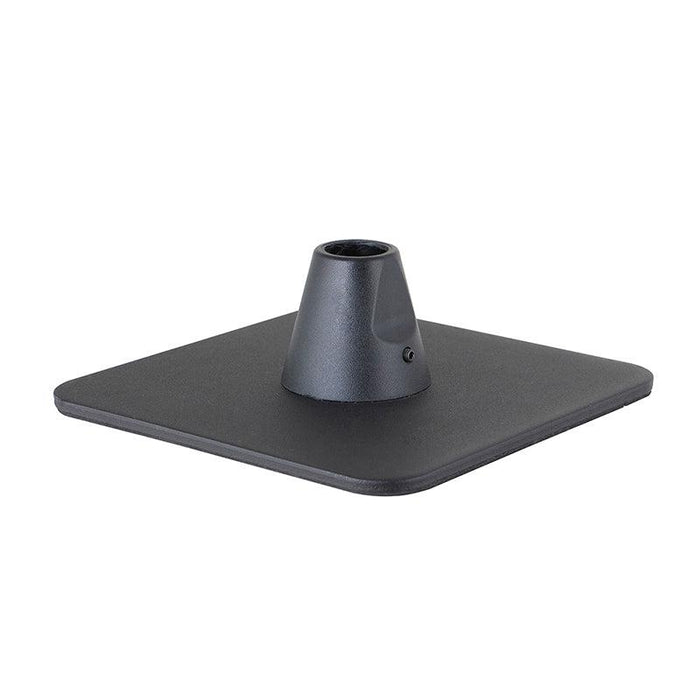 A black, square weighted base with a tapered cylindrical center mount designed to support an upright pole—ideal as the Weighted Base for Remarkable Creator Pro or a cookie decorating stand.