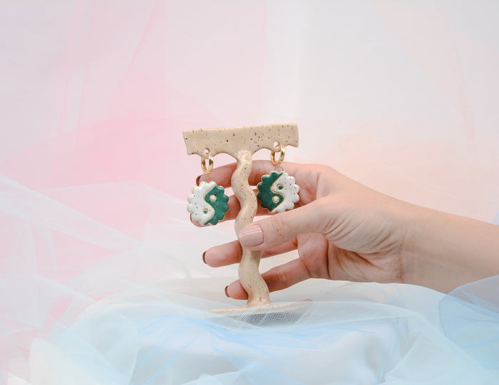 Yin Yang Earrings - Juice Ceramics