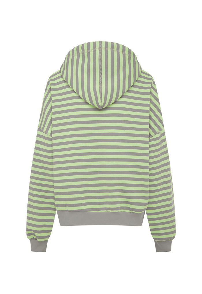 Zip Hoodie Menta Stripe