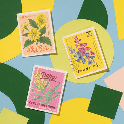 100 Percent thank you greeting card: Singles