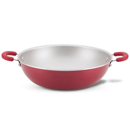 14.25-Inch Nonstick Induction Wok with double handles for quick stir frying.