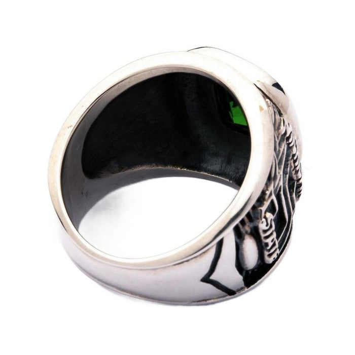 The inside of the solid silver championship ring band.