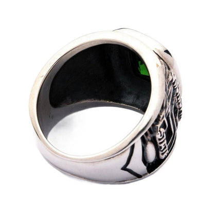 The inside of the solid silver championship ring band.