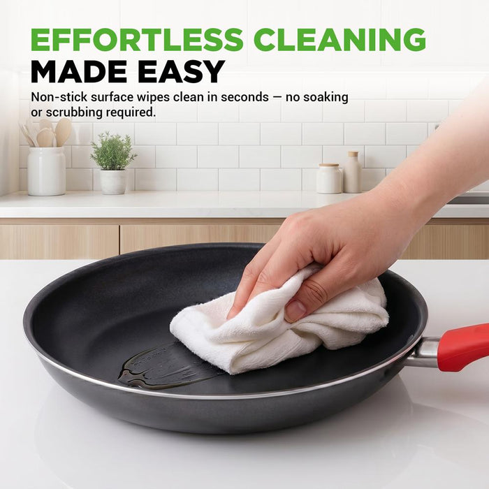 21-Piece Nonstick Cookware Set - Even Heat, Cool-Touch Handles, Red