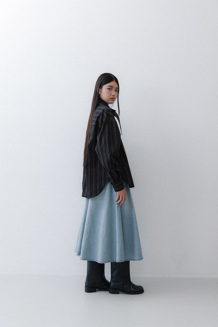 [2ND RESTOCK] SCARF SHIRT - ANTHRACITE STRIPE