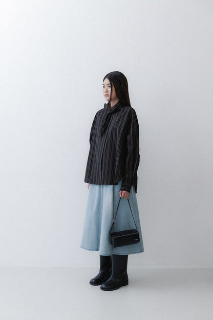 [2ND RESTOCK] SCARF SHIRT - ANTHRACITE STRIPE