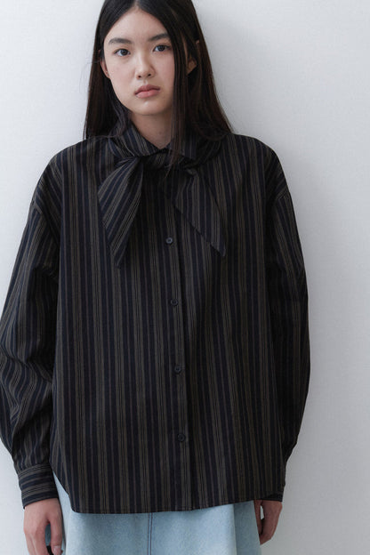 [2ND RESTOCK] SCARF SHIRT - ANTHRACITE STRIPE