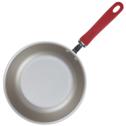 The 3-Quart Nonstick Induction Everything Pan with red handle is shown.
