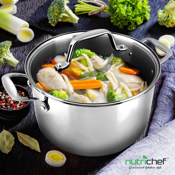 3-Quart Stainless Steel Pot, Even Heat, Glass Lid, Induction Safe