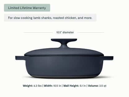 3.5 qt Enameled Cast Iron Braiser